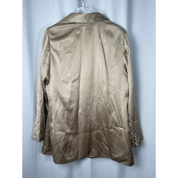 Madewell Satin Oversized Blazer In Matchstick Sz 16W New - Picture 8 of 10